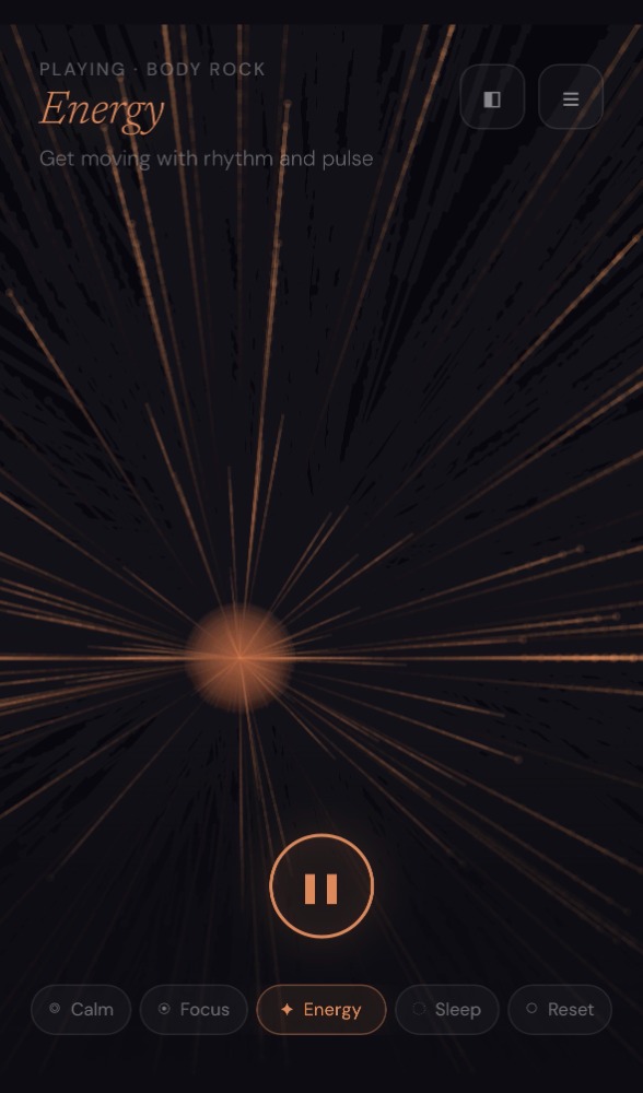 Radial golden burst visual